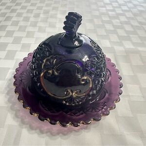 Riverside Vintage Amethyst Purple Glass covered Butter